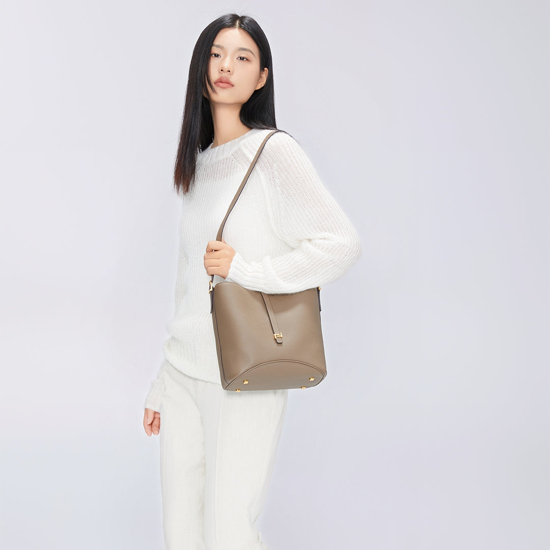 TIANQINGJI Handmade TOGO Leather Bucket Bag