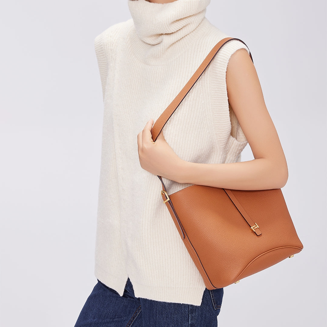 TIANQINGJI Handmade TOGO Leather Bucket Bag