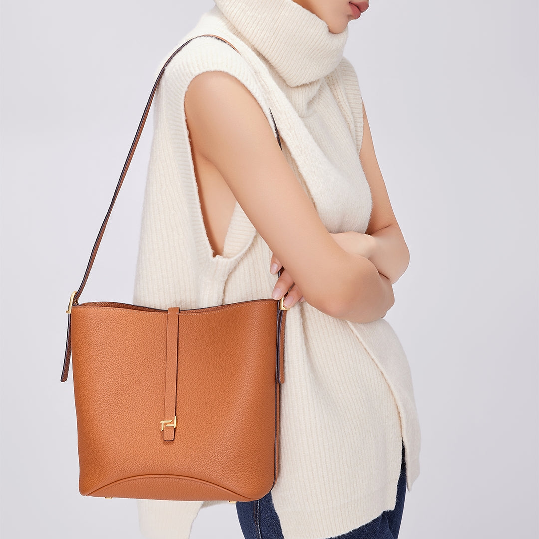 TIANQINGJI Handmade TOGO Leather Bucket Bag