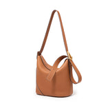 TIANQINGJI Handmade Gold Brown TOGO Leather Ease Bucket Bag