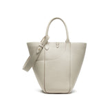 TIANQINGJI Handmade Cream White TOGO Leather Picotin Tote Bag