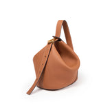 TIANQINGJI Handmade Gold Brown TOGO Leather Ease Bucket Bag