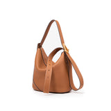 TIANQINGJI Handmade Gold Brown TOGO Leather Ease Bucket Bag