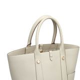 TIANQINGJI Handmade Cream White TOGO Leather Picotin Tote Bag