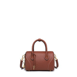 TIANQINGJI Handmade Reddish Brown SWIFT Leather Boston Tote Bag