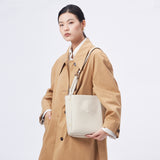 TIANQINGJI Handmade Cream White TOGO Leather Picotin Tote Bag