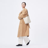 TIANQINGJI Handmade Cream White TOGO Leather Picotin Tote Bag