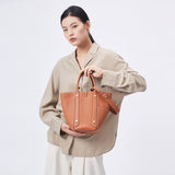 TIANQINGJI Handmade Gold Brown TOGO Leather Picotin Tote Bag