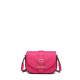 TIANQINGJI Handmade Pink SWIFT Leather Crossbody Flap Saddle Bags