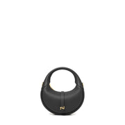 TIANQINGJI Handmade Black TOGO Leather Crescent Bag