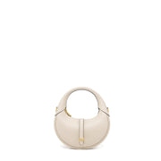 TIANQINGJI Handmade Cream White TOGO Leather Crescent Bag