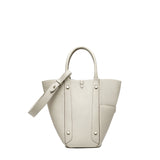 TIANQINGJI Handmade Cream White TOGO Leather Picotin Tote Bag