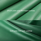 Crystal Shell Buckle Handmade Natural Leather Organ Bag - Green-15-MSN