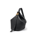 TIANQINGJI Handmade Elegant Black TOGO Leather Ease Bucket Bag