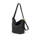 TIANQINGJI Handmade Elegant Black TOGO Leather Ease Bucket Bag