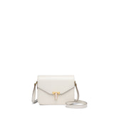 TIANQINGJI Handmade White BOX Glossy Leather Tofu Crossbody Bag