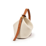 TIANQINGJI Handmade Beige Golden Brown TOGO Leather Ease Bucket Bag