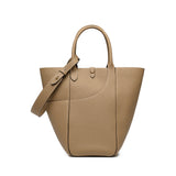 TIANQINGJI Handmade Milk Tea TOGO Leather Picotin Tote Bag