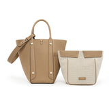 TIANQINGJI Handmade Milk Tea TOGO Leather Picotin Tote Bag