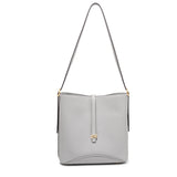 TIANQINGJI Handmade Gray TOGO Leather Bucket Bag