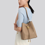 TIANQINGJI Handmade Apricot TOGO Leather Shoulder Bucket Bag