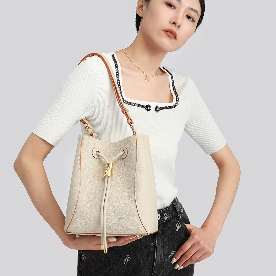 TIANQINGJI Handmade Leather Shoulder Hobo Bag