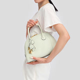 TIANQINGJI Handmade Green EVE Leather Dome Shell Tote Bags