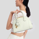 TIANQINGJI Handmade Green EVE Leather Dome Shell Tote Bags