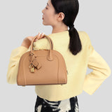 TIANQINGJI Handmade Milk Tea EVE Leather Dome Shell Tote Bag