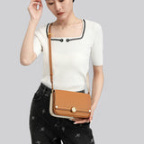 TIANQINGJI Handmade Biscuit SWIFT Leather Crossbody Gemini Saddle Bag