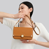 TIANQINGJI Handmade Biscuit SWIFT Leather Crossbody Gemini Saddle Bag