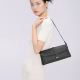 TIANQINGJI Handmade Black TOGO Leather Shoulder Bag