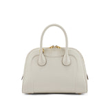 TIANQINGJI Handmade Cream White EVE Leather Dome Shell Tote Bags