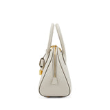 TIANQINGJI Handmade Cream White EVE Leather Dome Shell Tote Bags