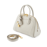 TIANQINGJI Handmade Cream White EVE Leather Dome Shell Tote Bags