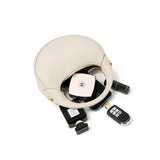 TIANQINGJI Handmade Cream White TOGO Leather Crescent Bag