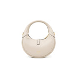 TIANQINGJI Handmade Cream White TOGO Leather Crescent Bag