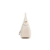 TIANQINGJI Handmade Cream White TOGO Leather Crescent Bag