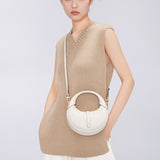 TIANQINGJI Handmade Cream White TOGO Leather Crescent Bag