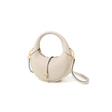 TIANQINGJI Handmade Cream White TOGO Leather Crescent Bag