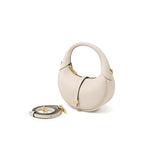 TIANQINGJI Handmade Cream White TOGO Leather Crescent Bag