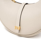 TIANQINGJI Handmade Cream White TOGO Leather Crescent Bag