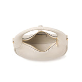 TIANQINGJI Handmade Cream White TOGO Leather Crescent Bag