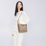 TIANQINGJI Handmade Etoupe TOGO Leather Bucket Bag