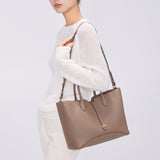 TIANQINGJI Handmade Etoupe TOGO Leather Tote Bag