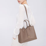 TIANQINGJI Handmade Etoupe TOGO Leather Tote Bag