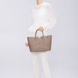 TIANQINGJI Handmade Etoupe TOGO Leather Tote Bag