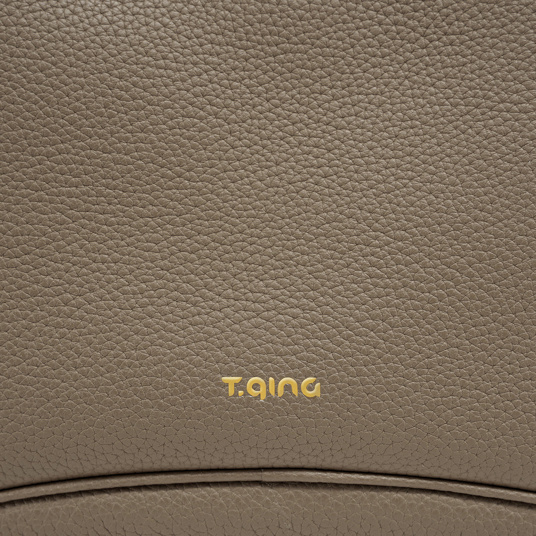 TIANQINGJI Handmade Etoupe TOGO Leather Tote Bag