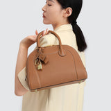 TIANQINGJI Dome Shell Bag - กระเป๋าหนัง EVE แฮนด์เมดสีน้ำตาลทอง