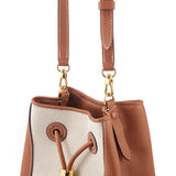 TIANQINGJI Handmade Gold Brown TOGO Leather Shoulder Bucket Bag - Small